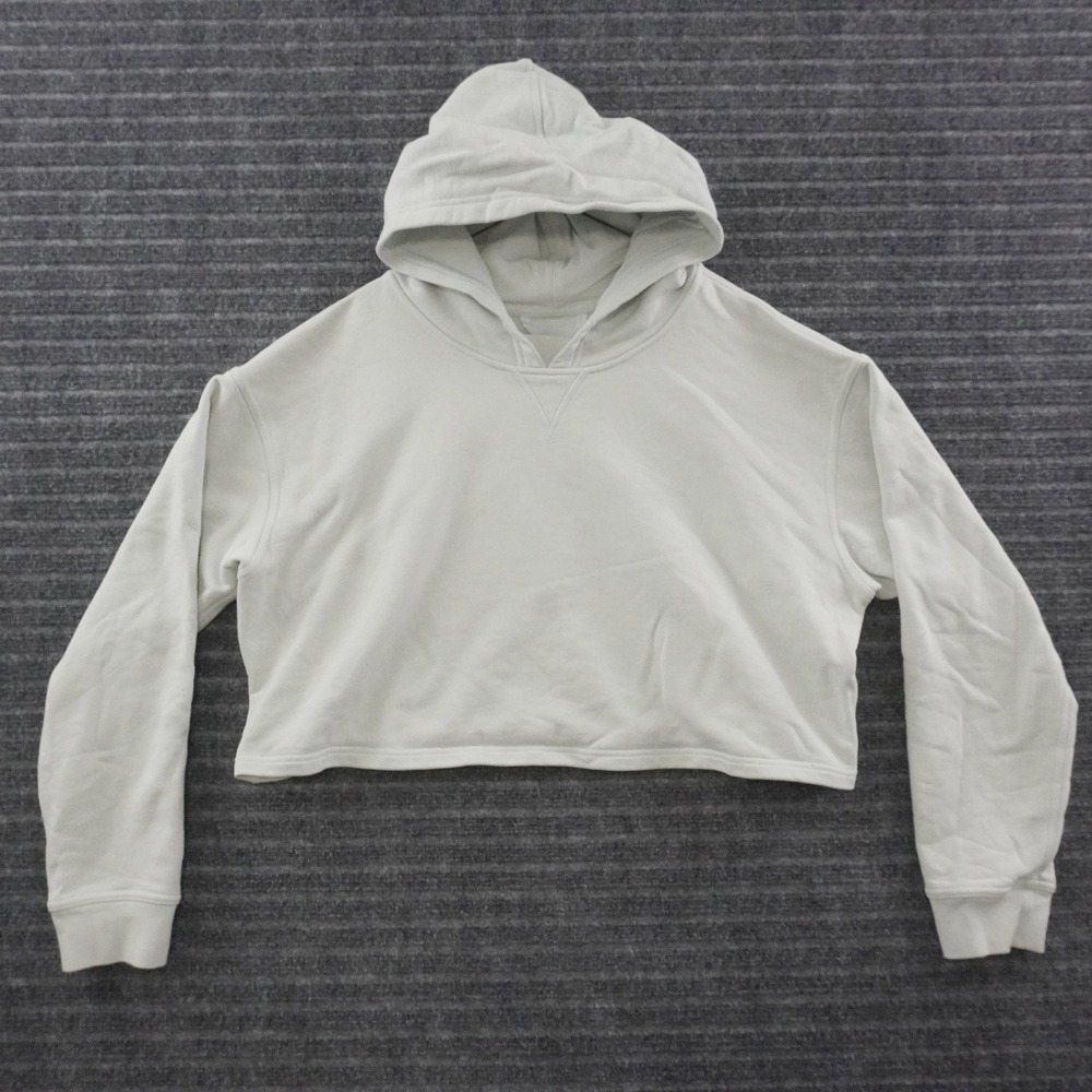 Lululemon Scuba Cropped Hoodie Women M/L Light Green Relaxed Pullover